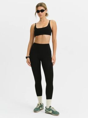 [NWOT] $98 MATE THE LABEL Organic Stretch Full Length Leggings in Black. Small